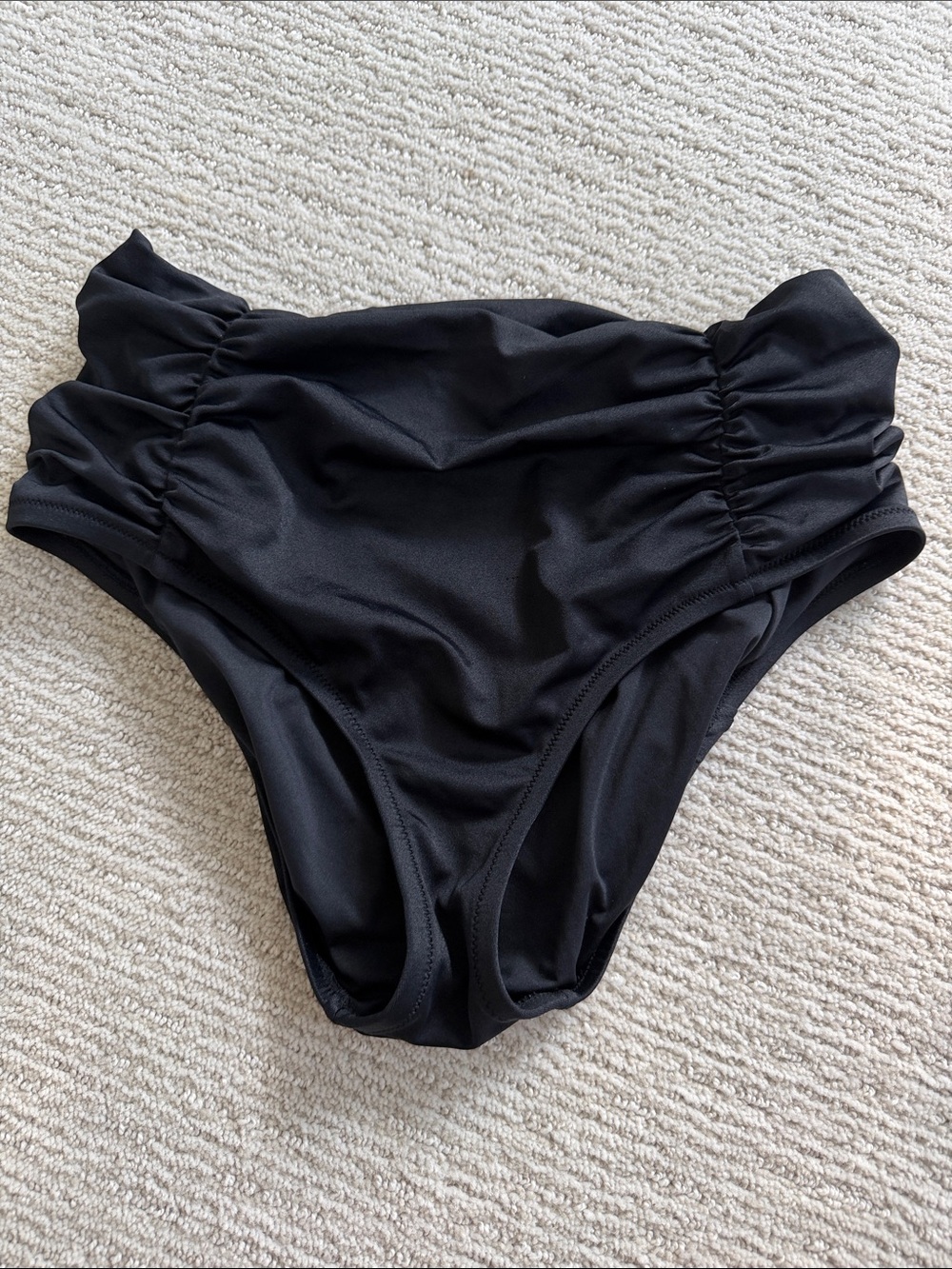 J. Crew Black High-Waisted Ruffled Bikini Bottoms XS